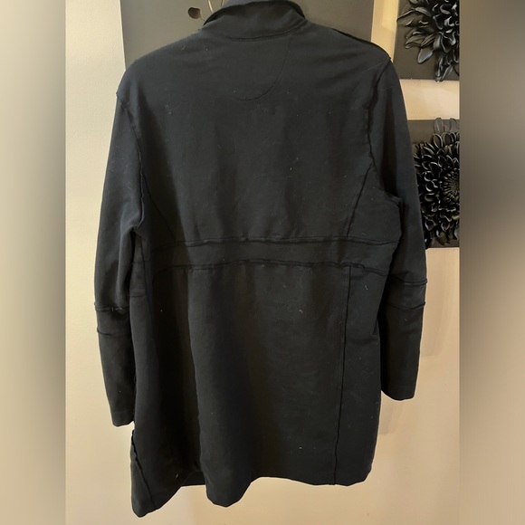 Neon Buddha long black jacket with button detailing and tie up sleeve - Picture 3 of 4